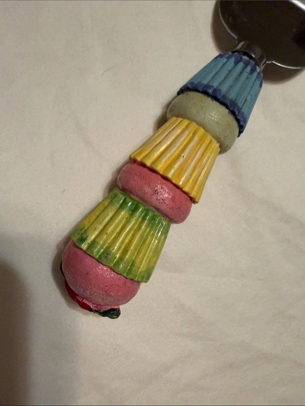 Demdaco Colorful Layered-Bead Cake Server - Blue, Yellow, Pink, Green